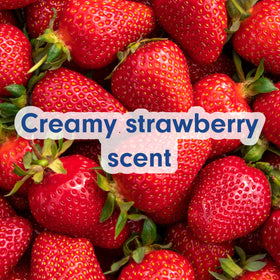 Softsoap Creamy Strawberry Body Wash and Shave Gel with fresh strawberries
