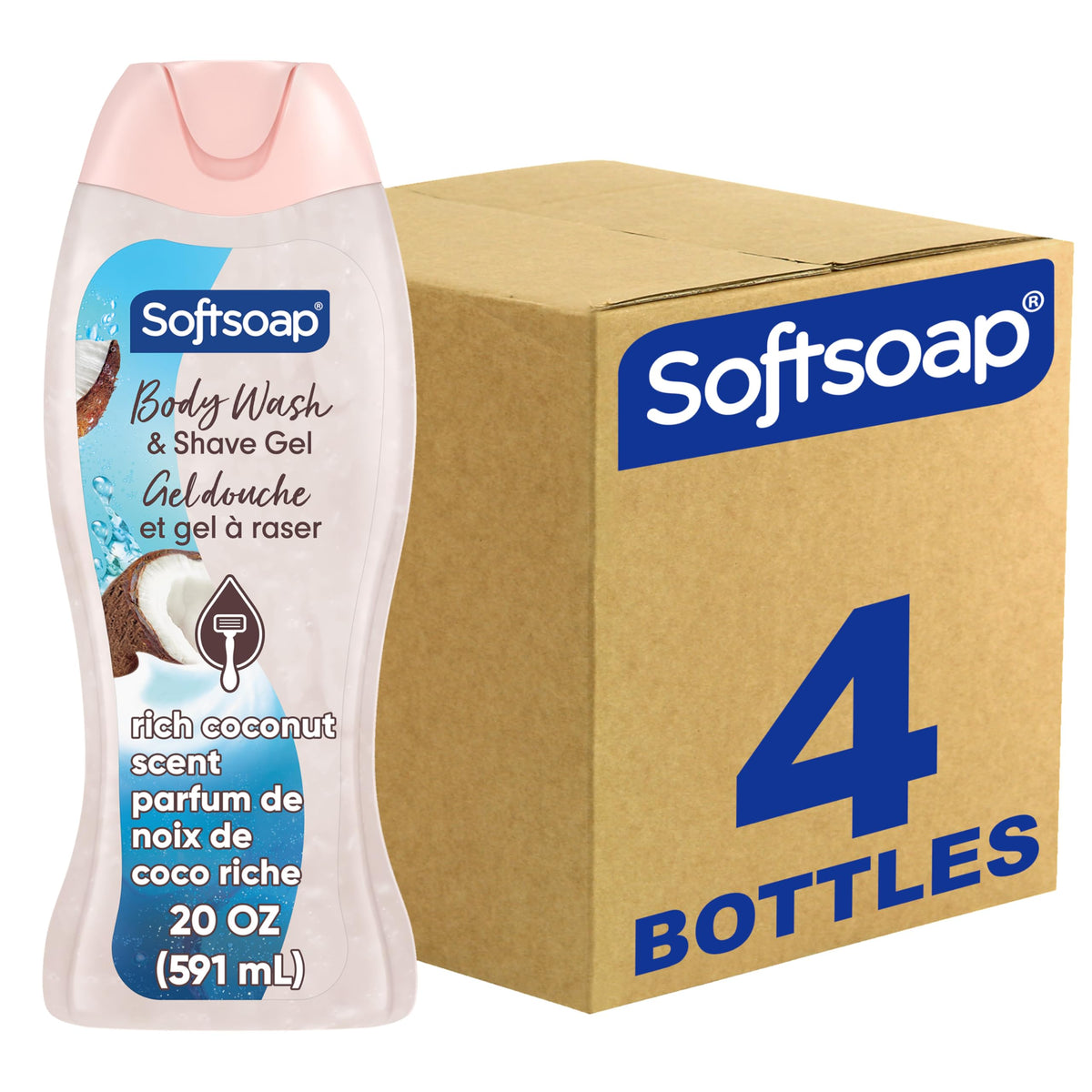 Softsoap Moisturizing Body Wash and Shave Gel 20 fl oz front view