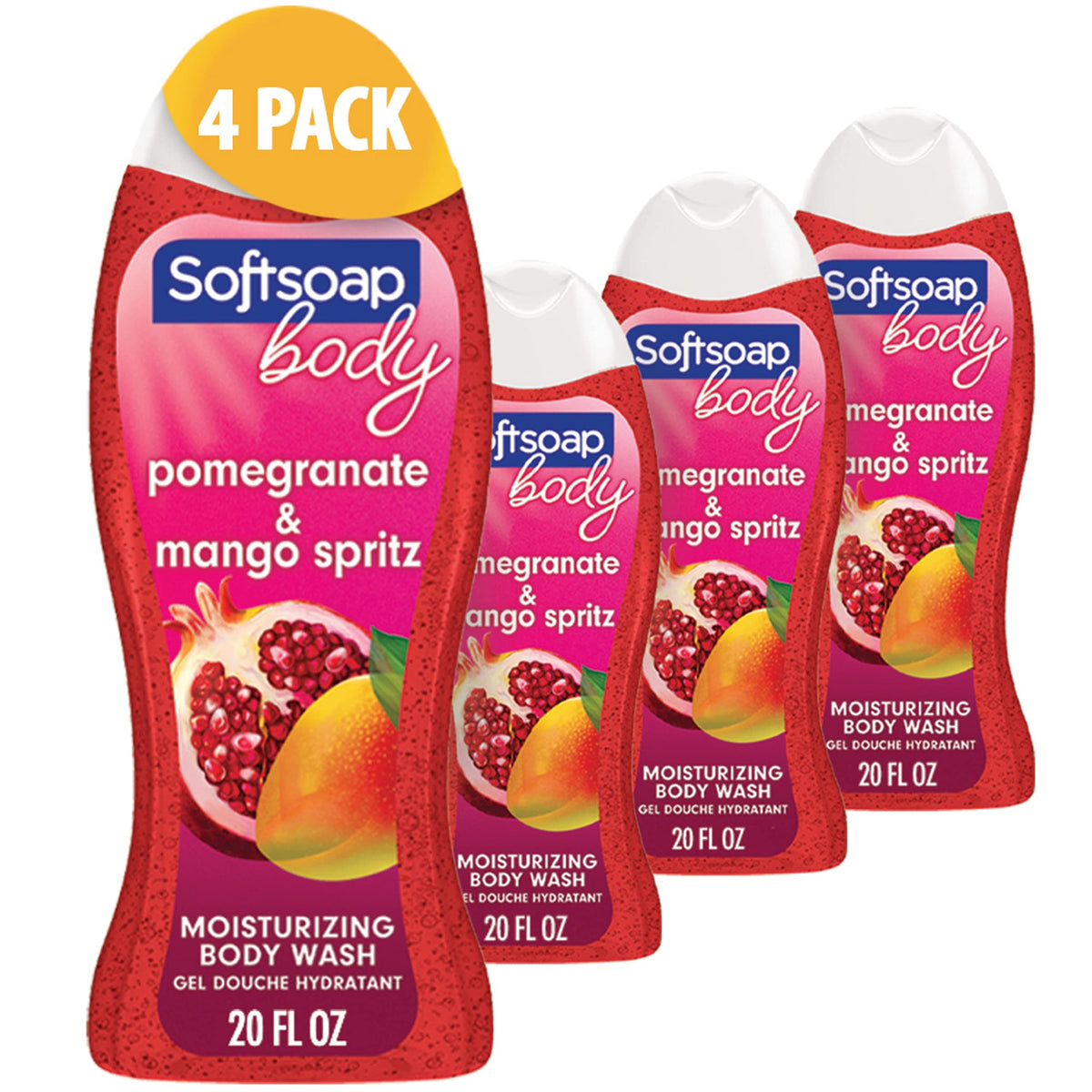 Softsoap Pomegranate & Mango Body Wash 20 Fl Oz front view