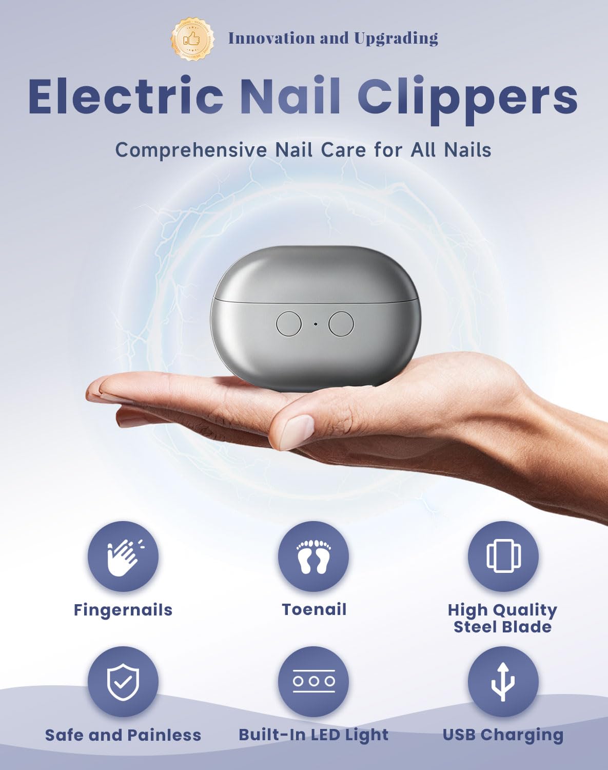 soglude Electric Nail Clippers side view showing USB charging port