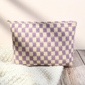 SOIDRAM Checkered Makeup Bag set showing both sizes