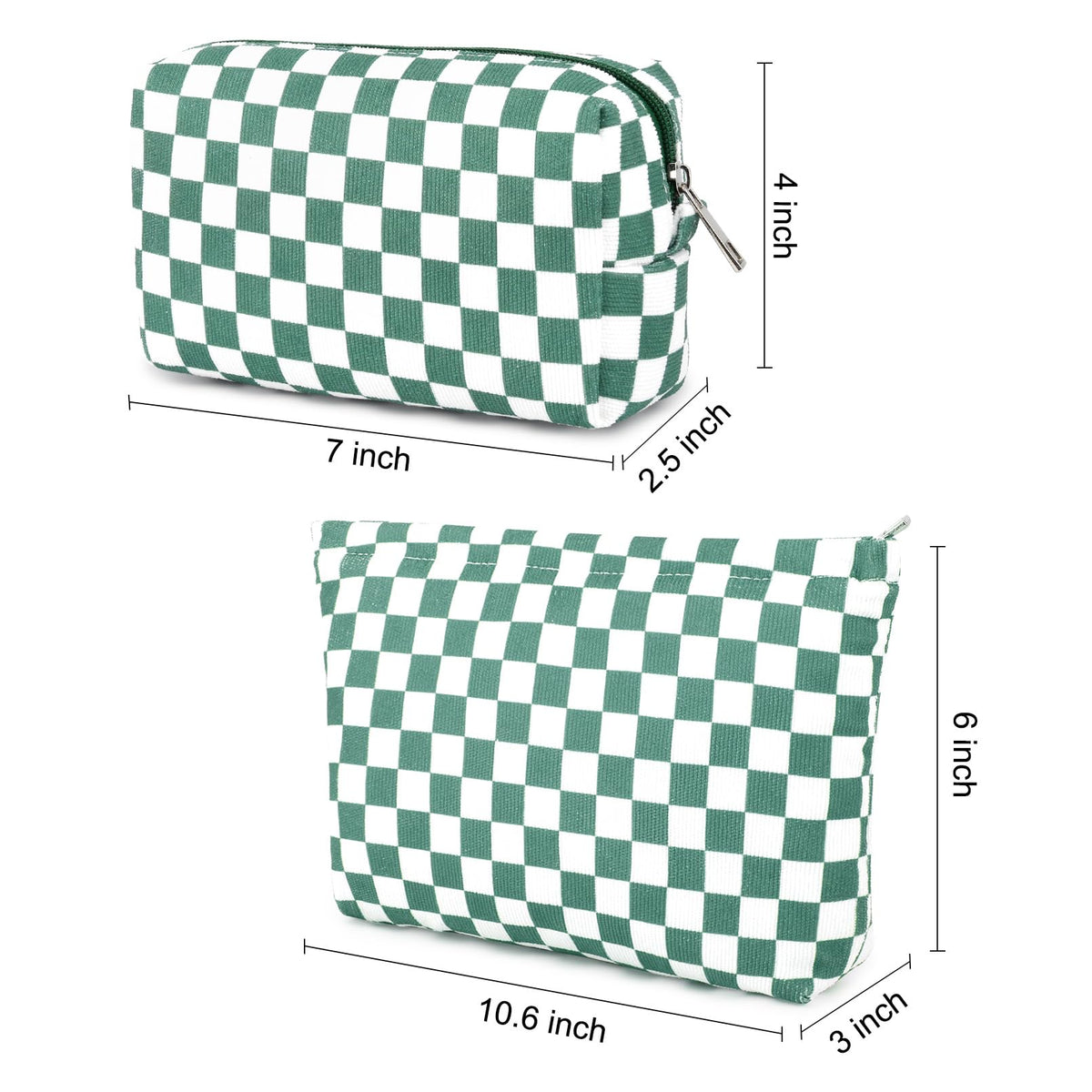 SOIDRAM checkered makeup bag set side view