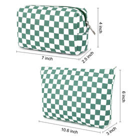SOIDRAM checkered makeup bag set side view
