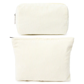 SOIDRAM Corduroy Makeup Bag 11x6 inches front view