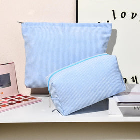 SOIDRAM corduroy makeup bag interior showing storage