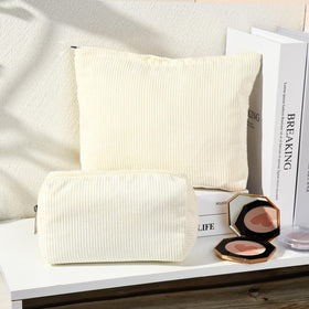 SOIDRAM corduroy makeup bags with cosmetics