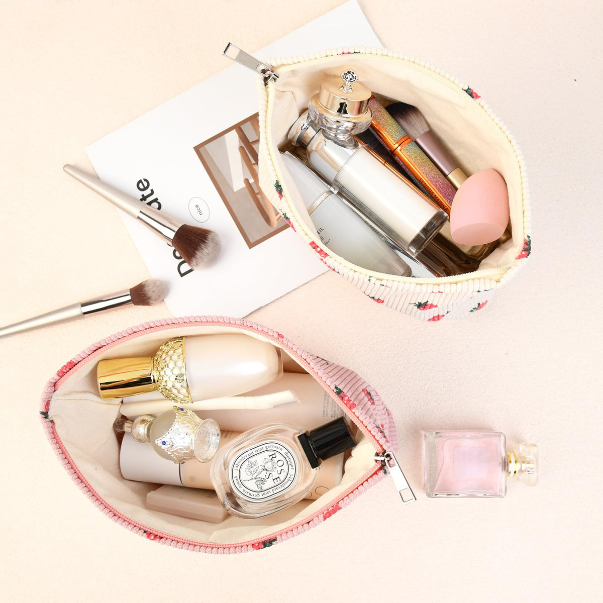 SOIDRAM Cute Makeup Bag in beige colour