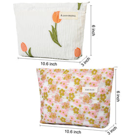 SOIDRAM floral makeup bag with metal zipper pull detail