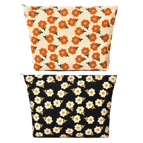 SOIDRAM Flower Makeup Bag front view with floral design