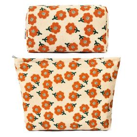 SOIDRAM Flower Makeup Bag front view with floral design