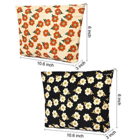 SOIDRAM Flower Makeup Bag interior view with cosmetics