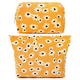 SOIDRAM Flower Makeup Bag large size front view in floral design