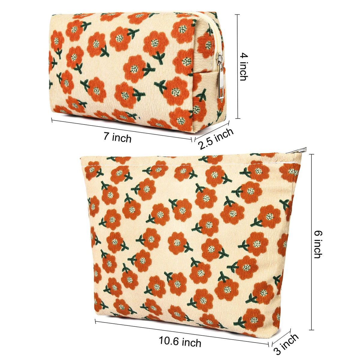 SOIDRAM Flower Makeup Bag open, showcasing interior space