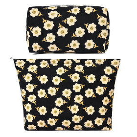 SOIDRAM Flower Makeup Bag Set front view with floral design
