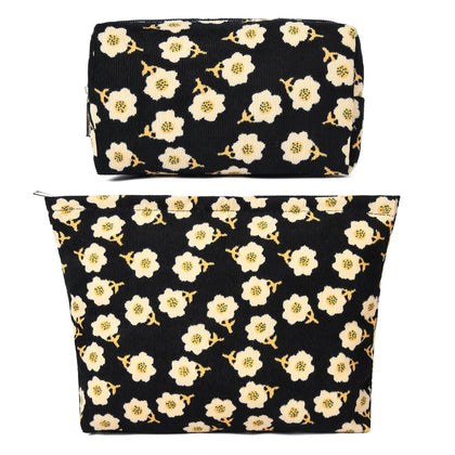 SOIDRAM Flower Makeup Bag Set front view with floral design