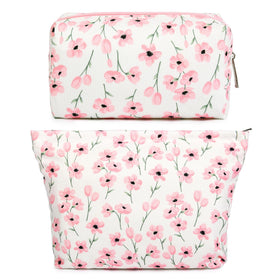 SOIDRAM Flower Makeup Bag Set front view with floral design