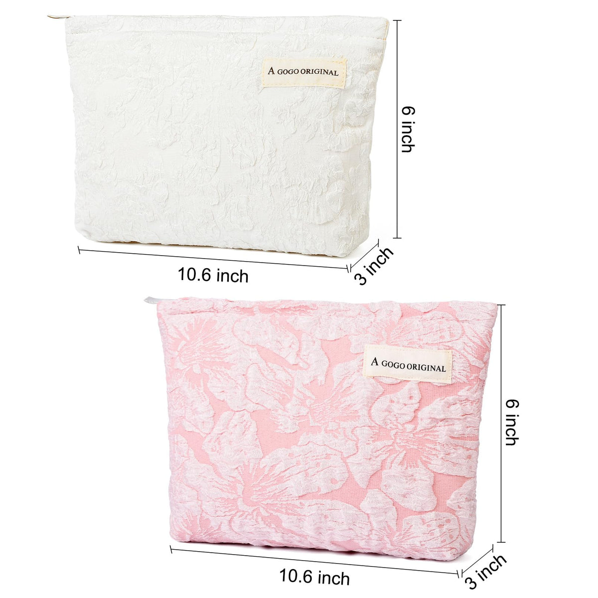 SOIDRAM Flower Makeup Bag Set opened with cosmetics inside