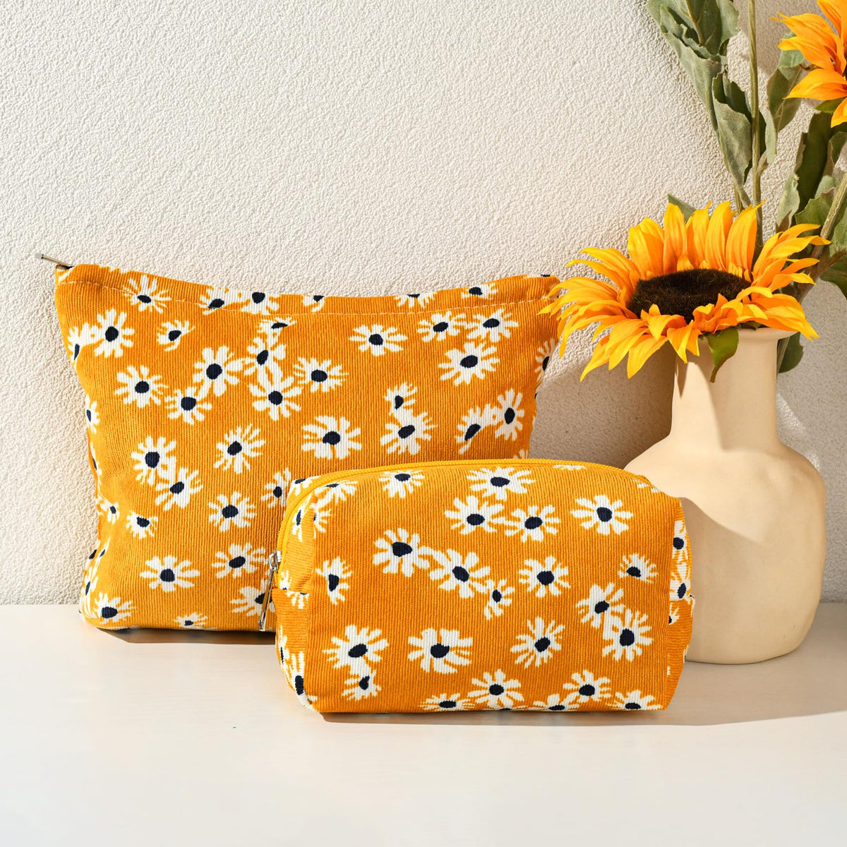 SOIDRAM Flower Makeup Bag with metal zipper detail