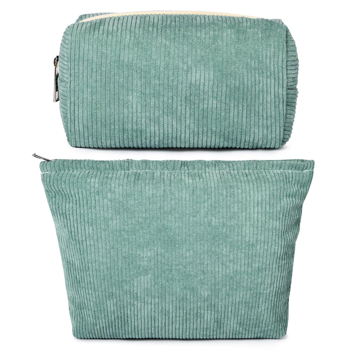 SOIDRAM green corduroy makeup bag front view