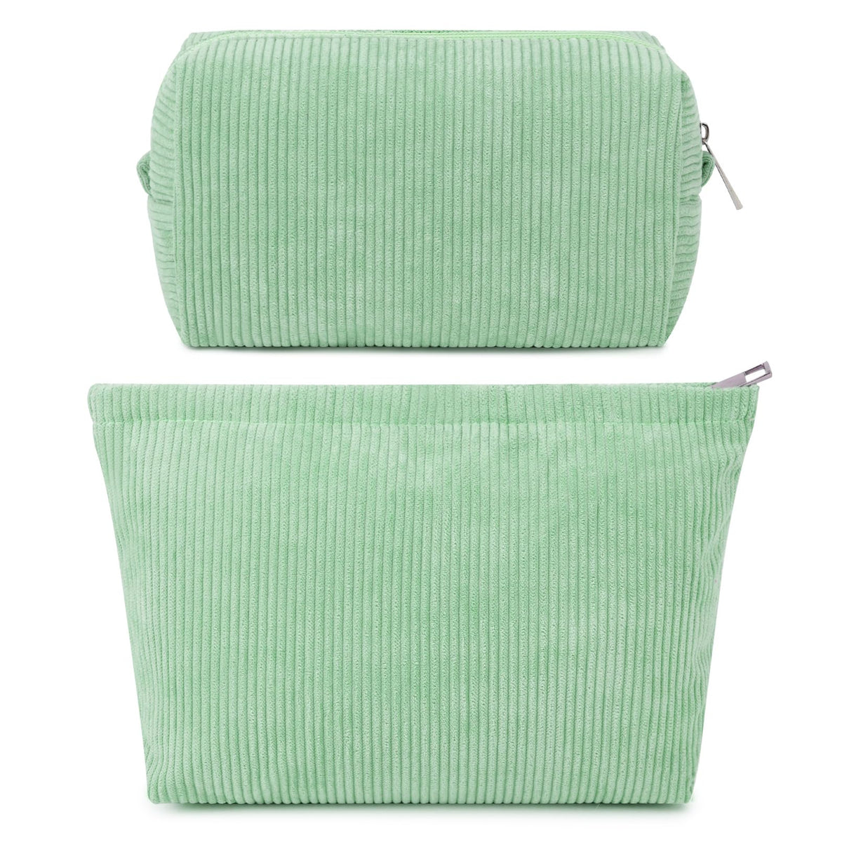 SOIDRAM green corduroy makeup bag front view