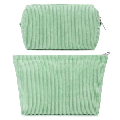 SOIDRAM green corduroy makeup bag front view