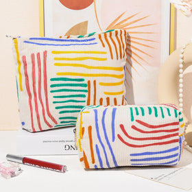 SOIDRAM large capacity makeup bag open showing organized cosmetics
