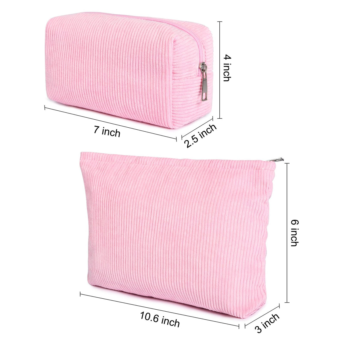 SOIDRAM large corduroy makeup bag with zipper detail