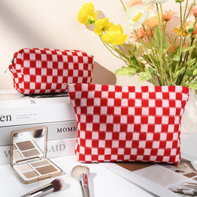 SOIDRAM large cosmetic bag open showing organized makeup