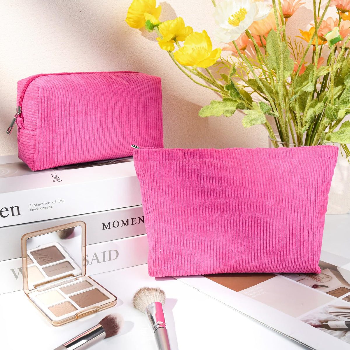 SOIDRAM large cosmetic bag with metal zipper pulls
