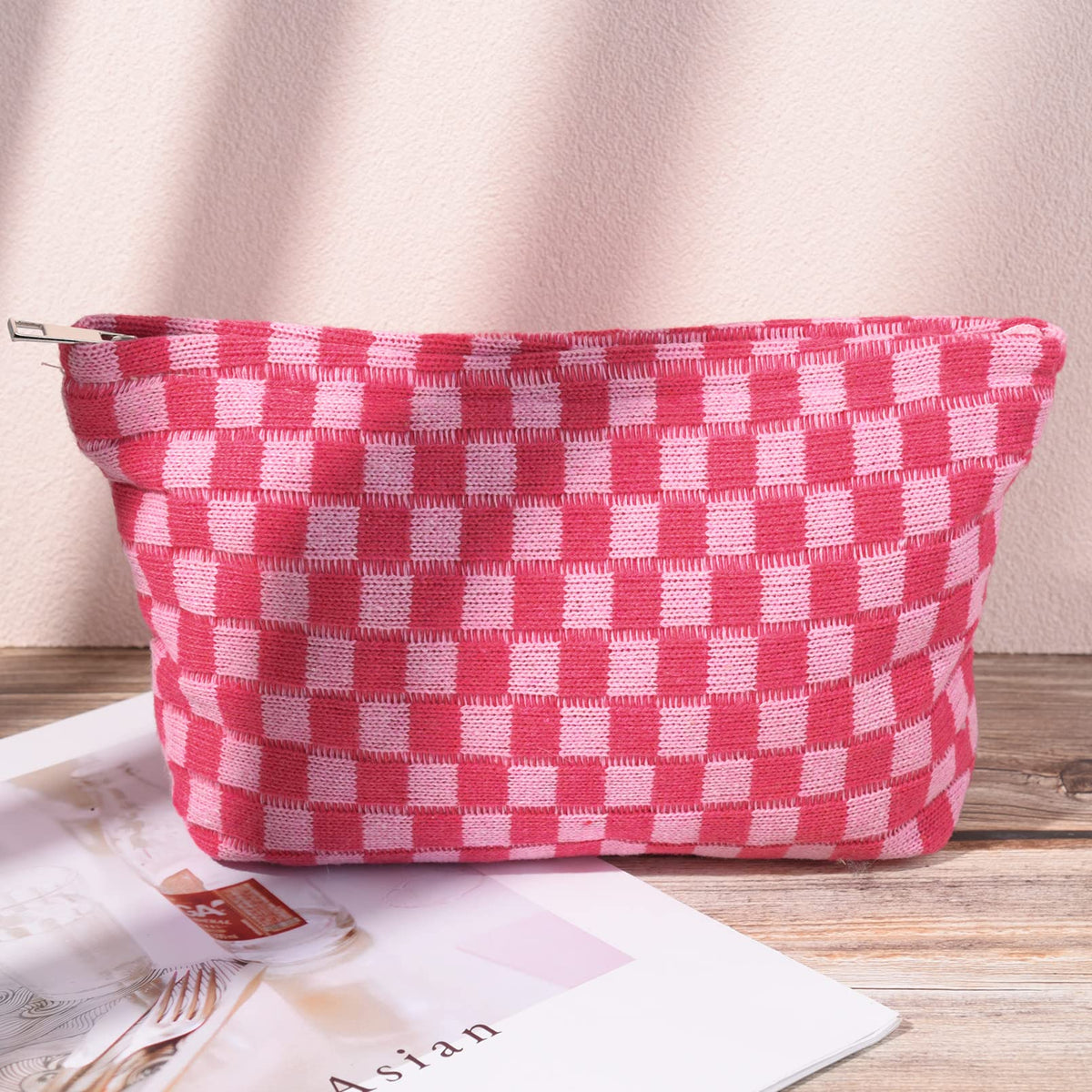 SOIDRAM makeup bag on a travel suitcase