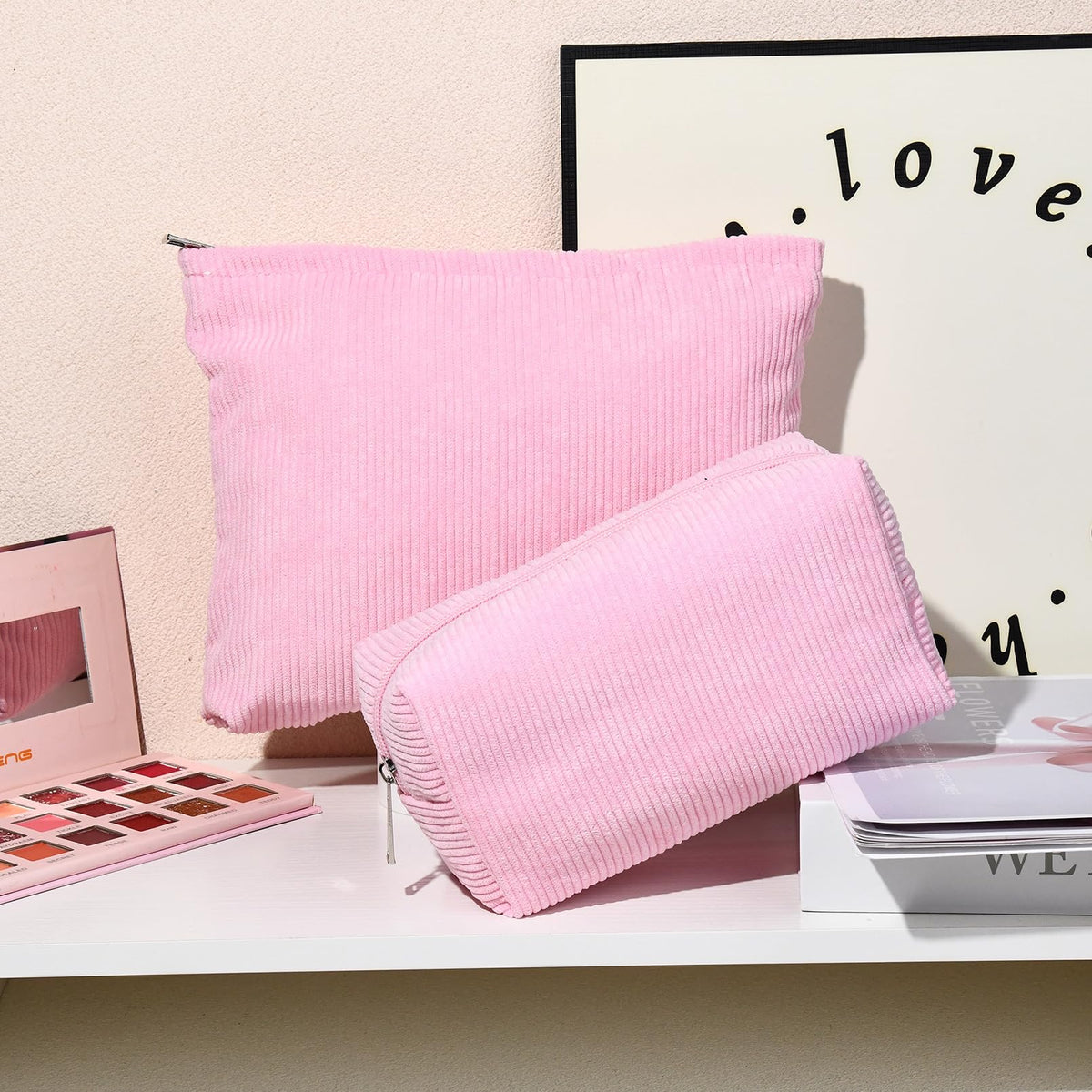 SOIDRAM makeup bag open showing cosmetics inside