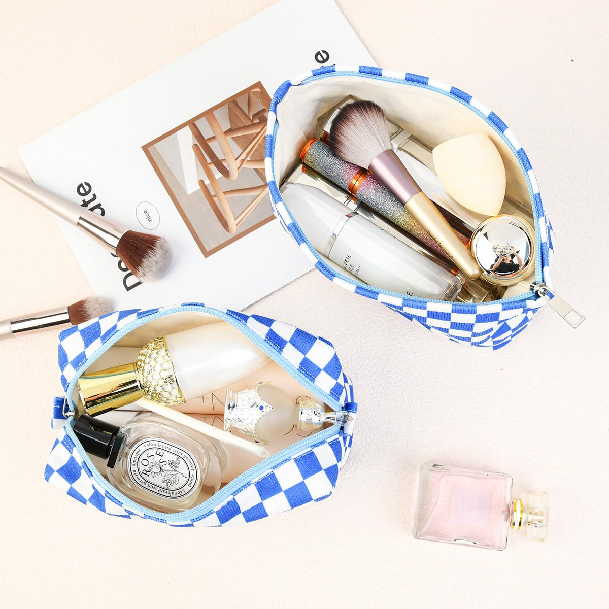 SOIDRAM makeup bag set displayed on a vanity