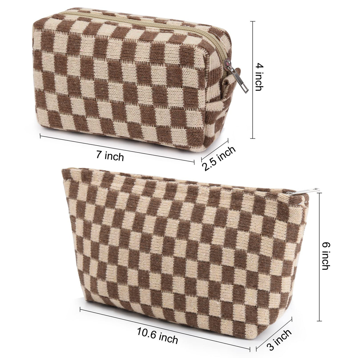 SOIDRAM makeup bag set side view with zippers