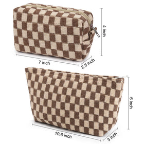 SOIDRAM makeup bag set side view with zippers