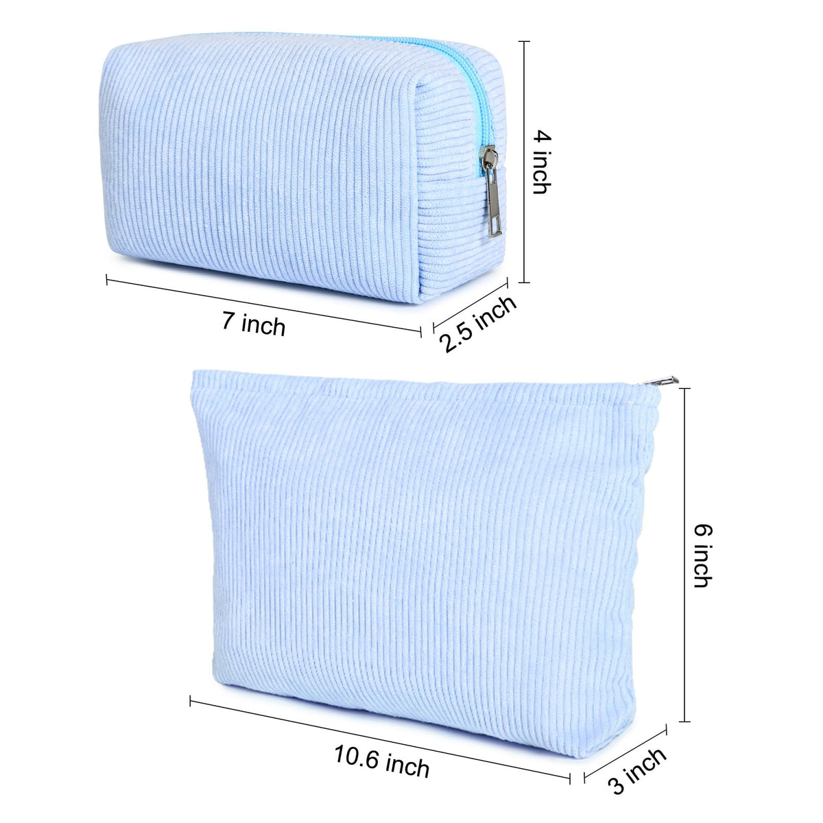 SOIDRAM makeup bag set with metal zipper pulls