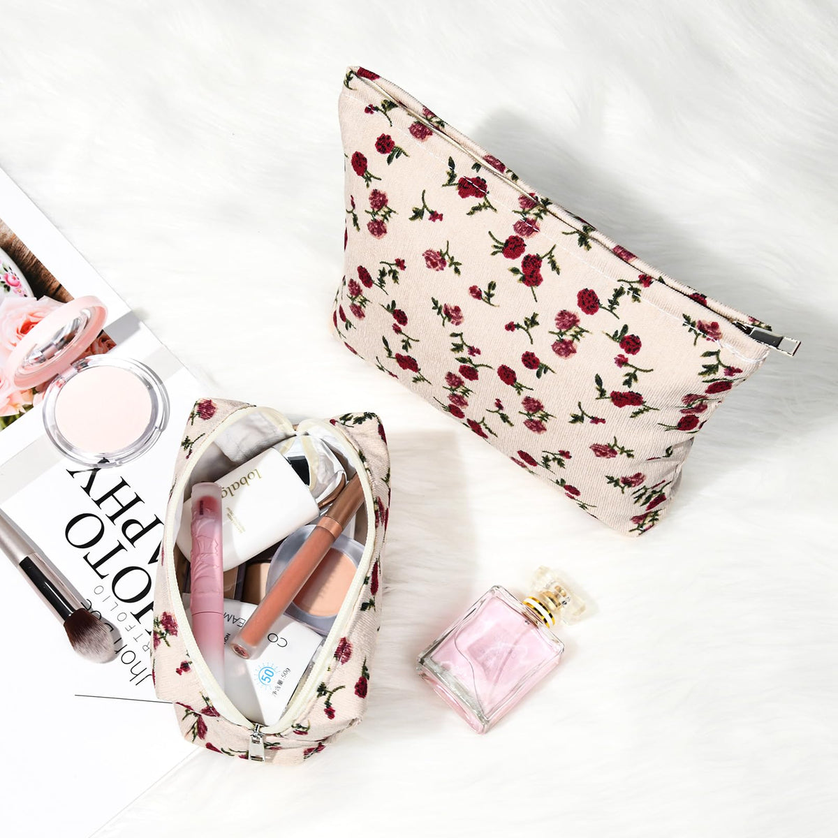 SOIDRAM makeup bag with cosmetics inside