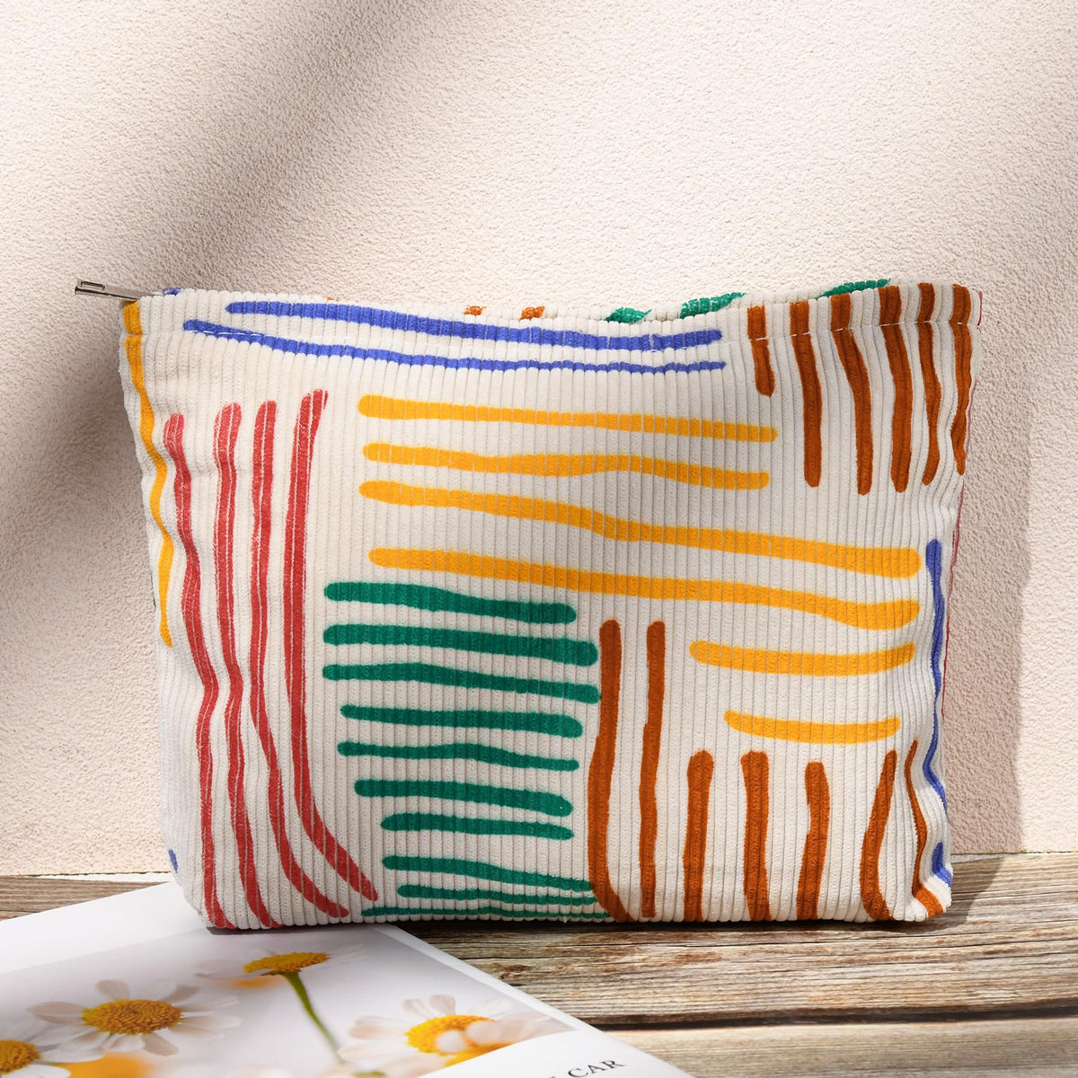 SOIDRAM makeup bags with metal zipper pulls close-up