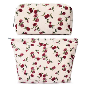 SOIDRAM Rose Makeup Bag Set front view with floral design