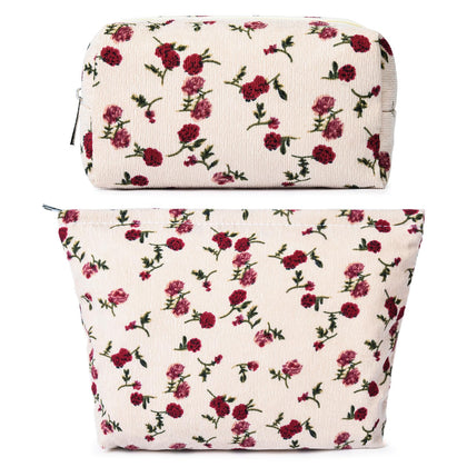 SOIDRAM Rose Makeup Bag Set front view with floral design