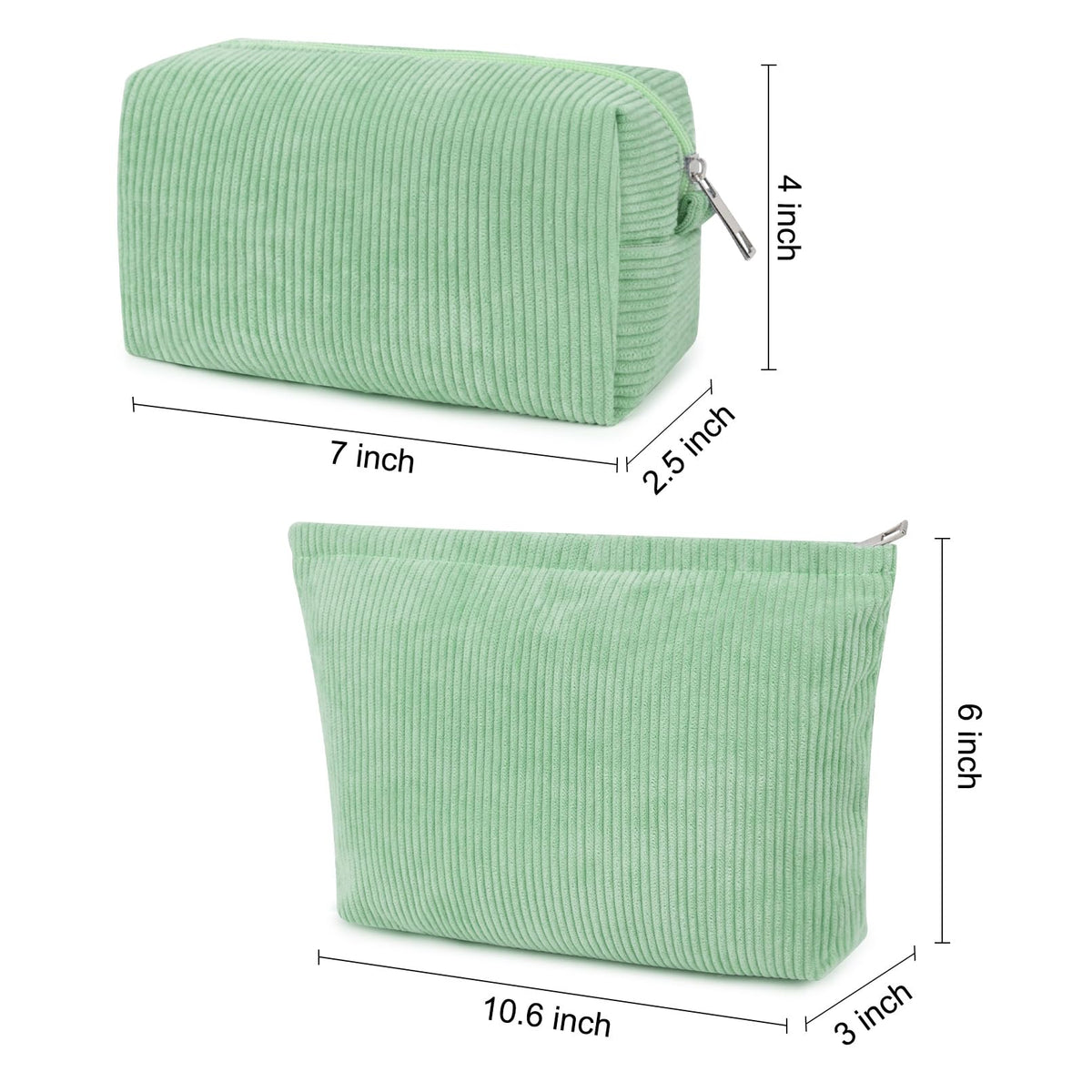 SOIDRAM small cosmetic bag in green corduroy