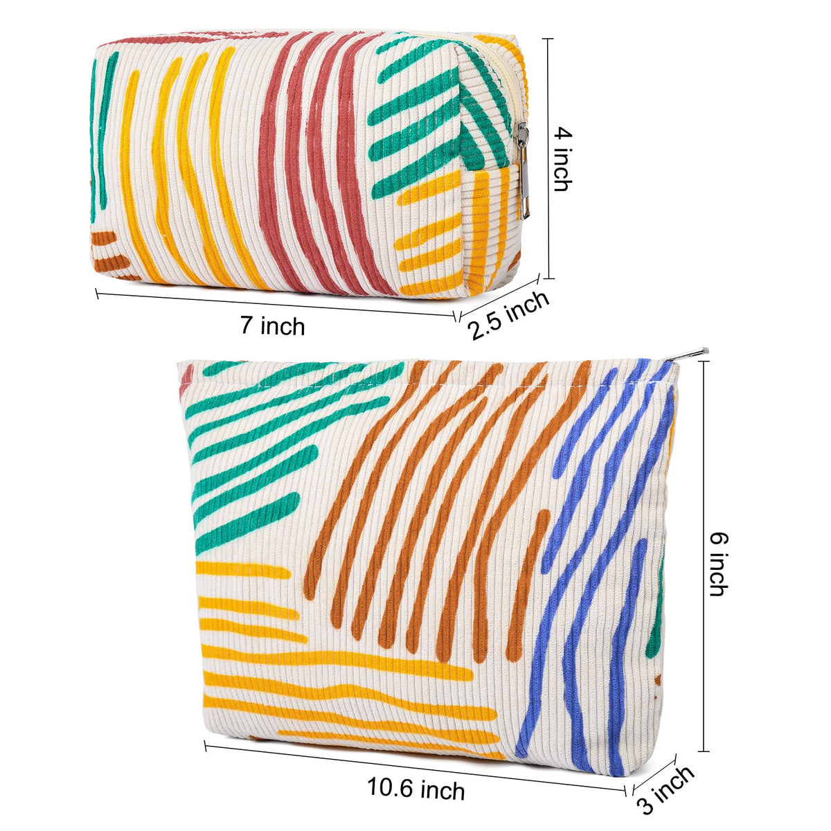 SOIDRAM small makeup bag side view with zipper