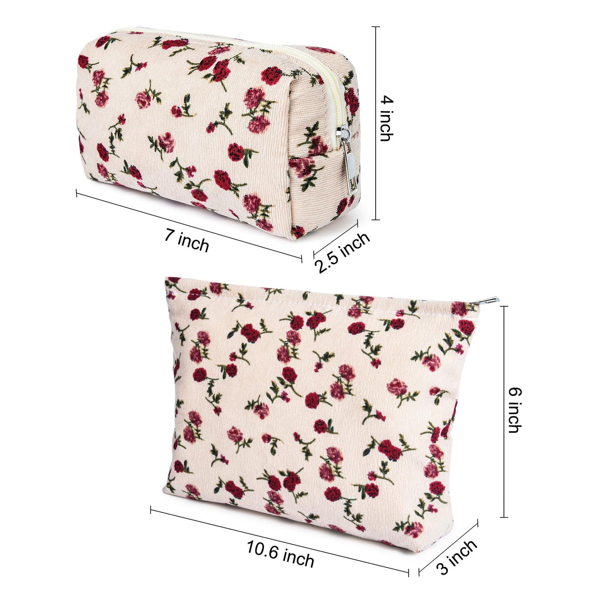 SOIDRAM small makeup bag side view with zipper
