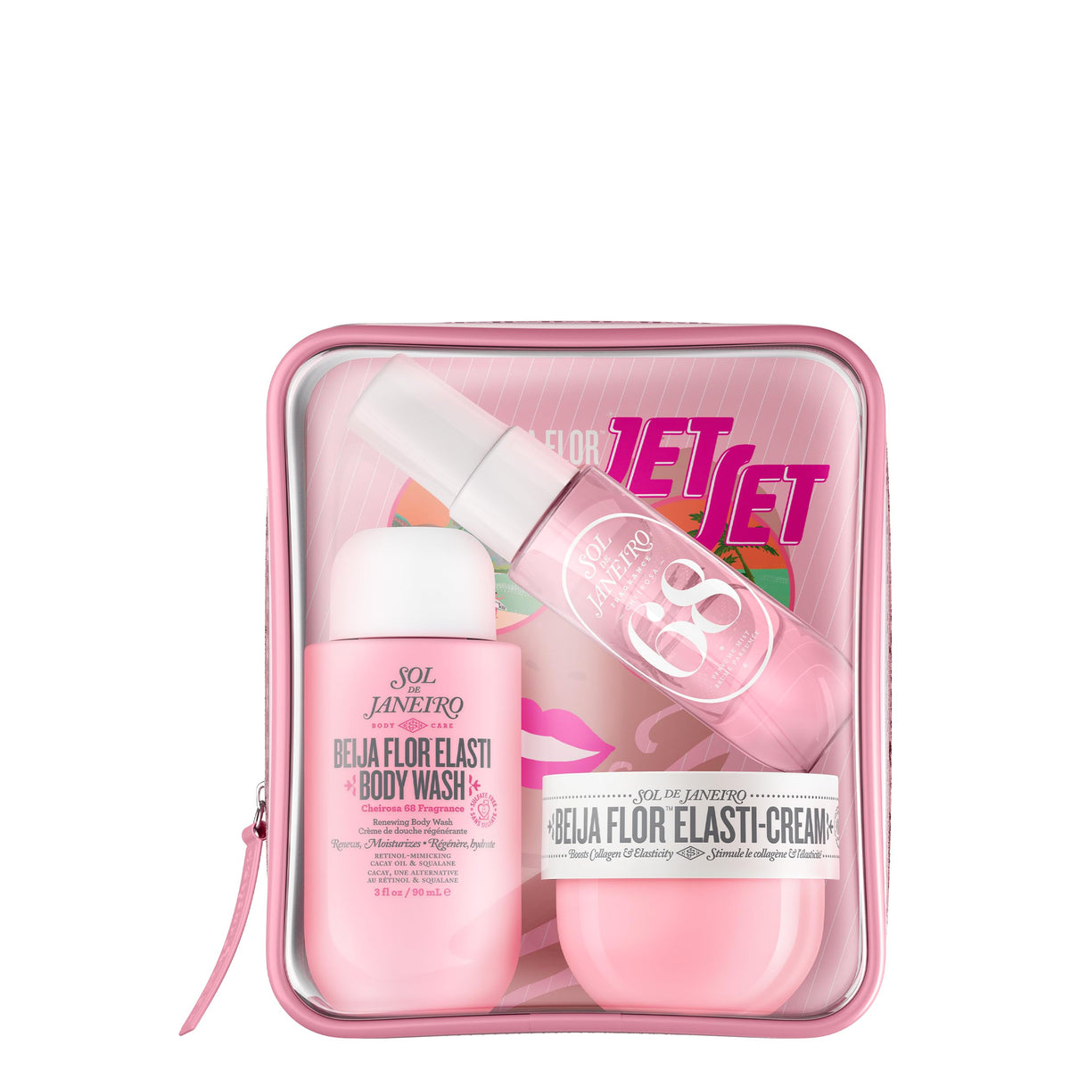Sol de Janeiro Beija Flor Jet Set front view showing travel-size products