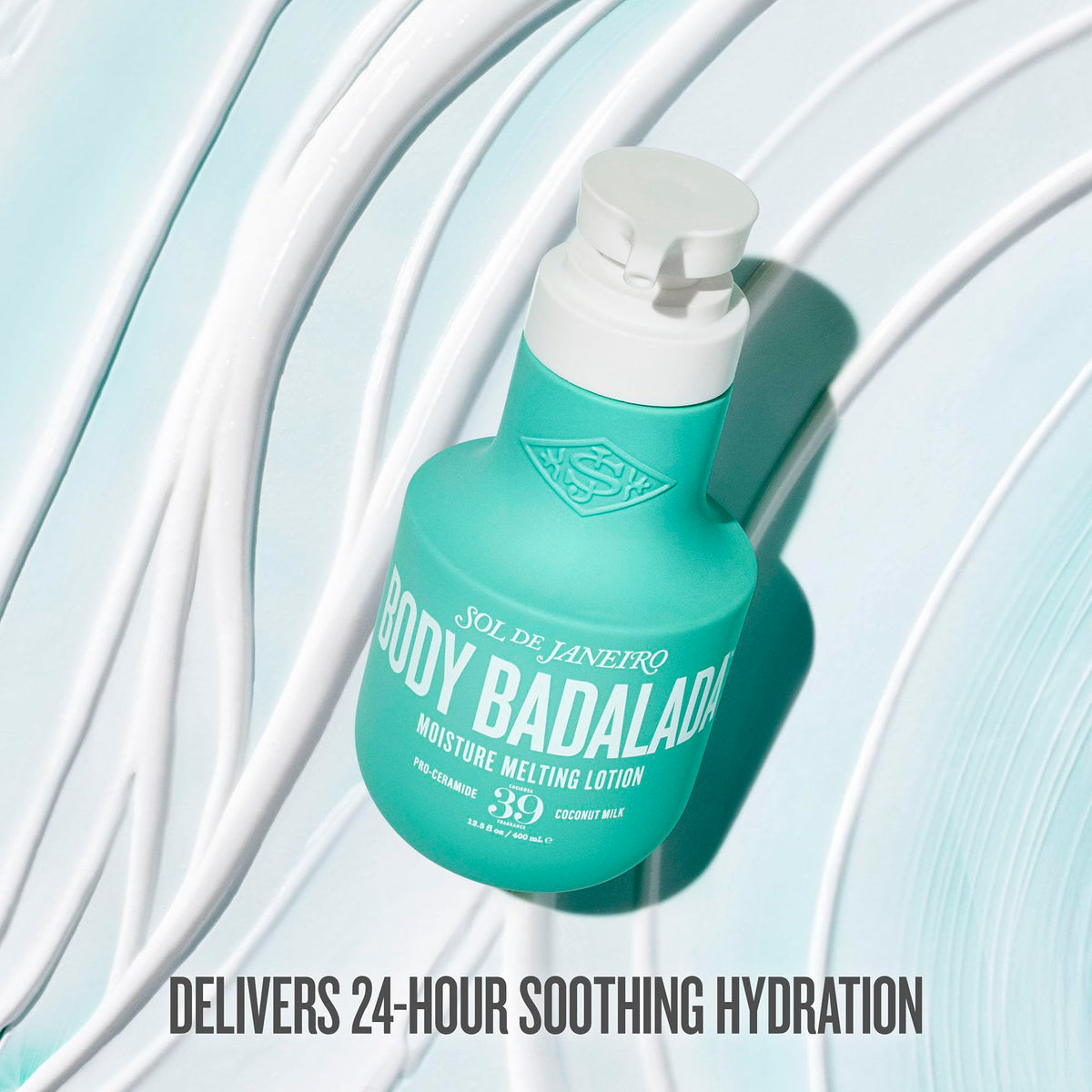 Sol de Janeiro Body Badalada Lotion with tropical background