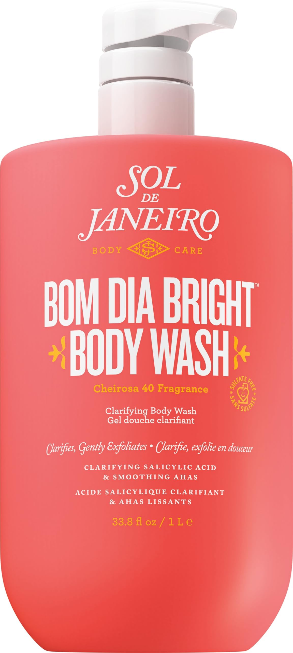 Sol de Janeiro Bom Dia Bright Body Wash 1L front view with pump