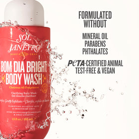 Sol de Janeiro Bom Dia Bright Body Wash 90mL with travel accessories