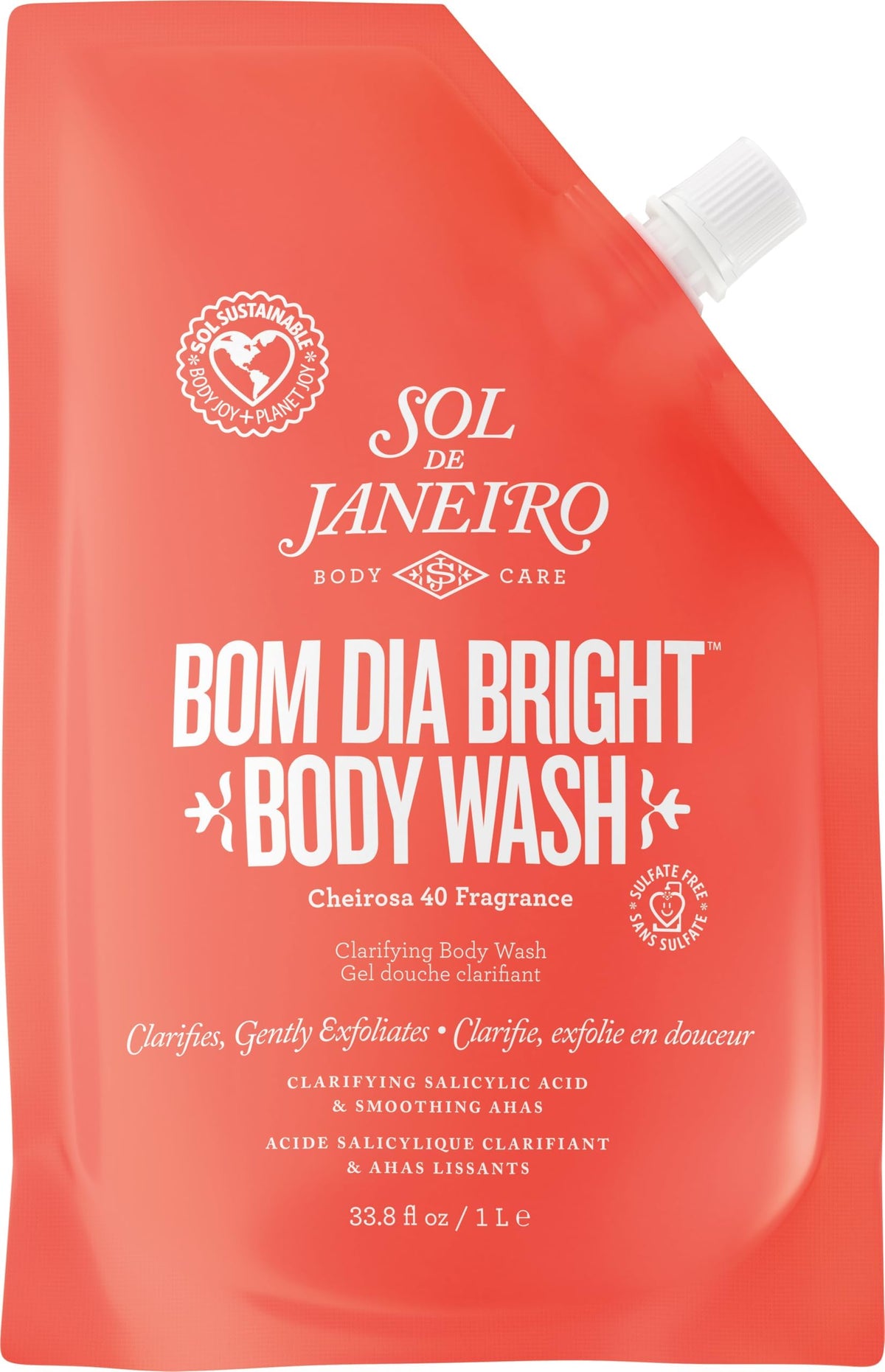 Sol de Janeiro Bom Dia Bright Body Wash Refill Pouch 1L front view