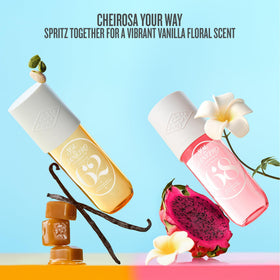 Sol de Janeiro Cheirosa 62 Hair & Body Fragrance Mist 90mL with summer background