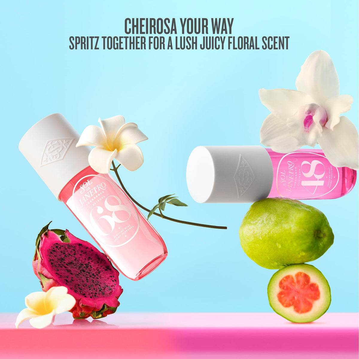 Sol de Janeiro Cheirosa 68 Hair & Body Perfume Mist 90mL on a vanity
