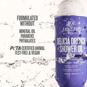 Sol de Janeiro Delícia Drench Shower Oil 385mL alongside Cheirosa 59 Perfume Mist